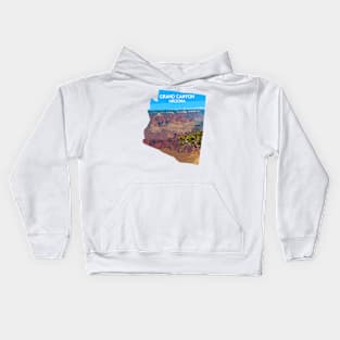 Grand Canyon Arizona map Grand Canyon photo Arizona tourism Kids Hoodie